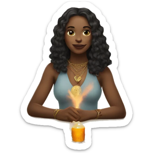 Women with tarot card sticker