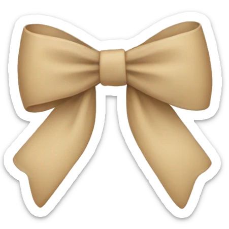 beige bow sticker