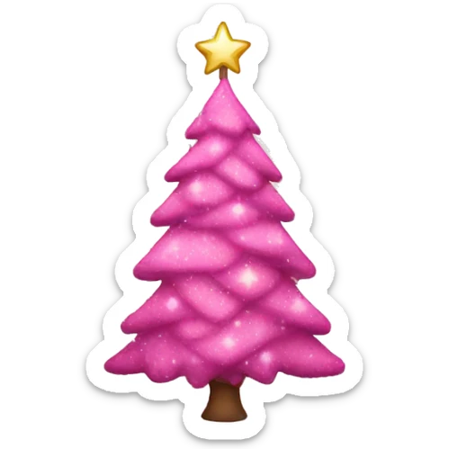 Pink Christmas tree sticker