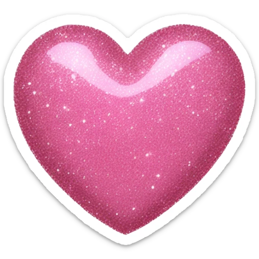 Pink glitter heart sticker