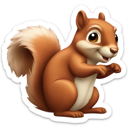 Squirrel cartoon sticker