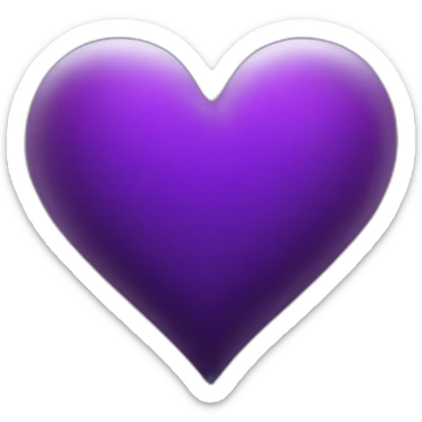 Black and purple heart sticker