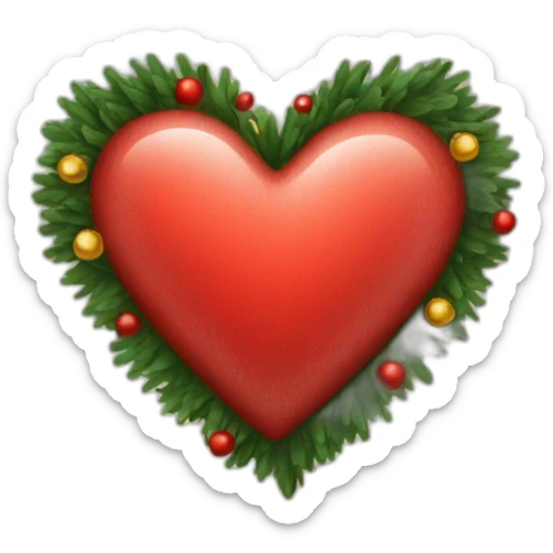 christmas heart sticker