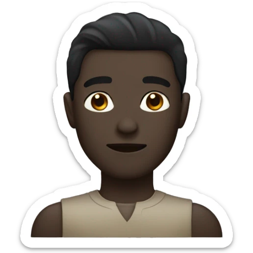 persono with black hair and slite dark skin sticker