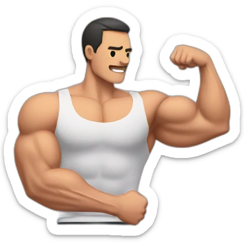 muscle imbalance in the arms with one arm smaller than the other sticker