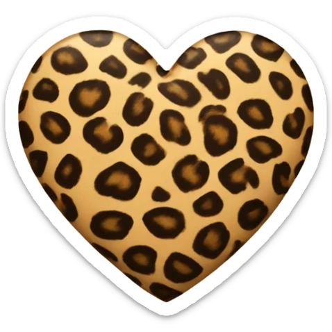 leopard print heart  sticker