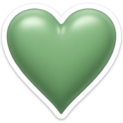 sage green heart sticker