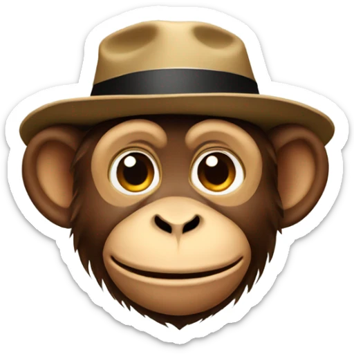 Monkey with hat sticker