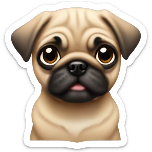 Fawn pug puppy sticker