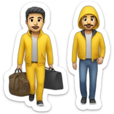 Armenian men in yellow clothing in public trasnport sticker