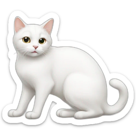 white cat sticker