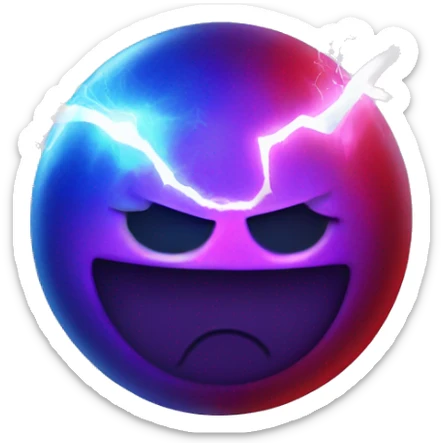 Red And blue ball fuse and create a purple ball with Purple lightning aura sticker