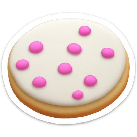 White cookie with pink cofetti on it sticker
