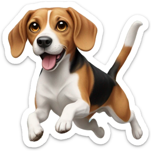 Jumping beagle sticker