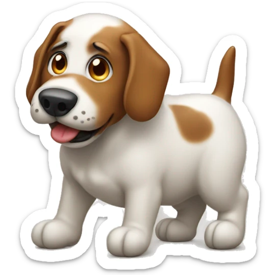 Dog pooping sticker
