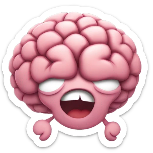 hugging brain that looks like hugging face emoji and is happy to see me sticker