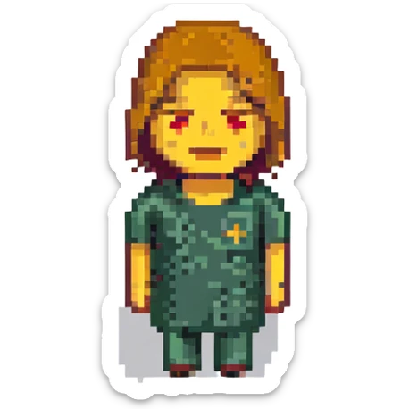 pixel art emoji of a person saying 'nah' with a dismissive gesture sticker