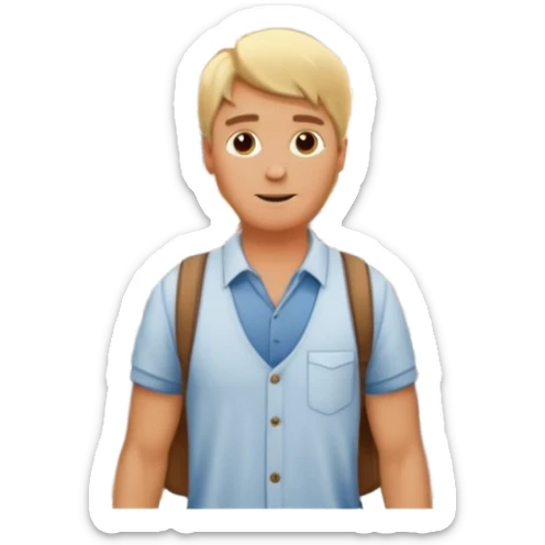 Pasear por madrid de los austrias hombre rubio con catedral de fondo sticker