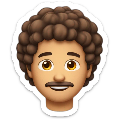 garcon brun cheveux raide court sans barbe ni moustache sticker