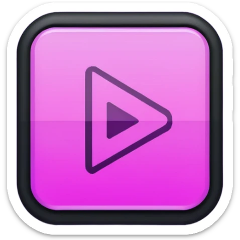 Necesito botones para un reproductor de música, los botones tienen que mezclar un estilo pixel art con vaporwave y usar como coló principal un morado, tienen que ser de: sticker