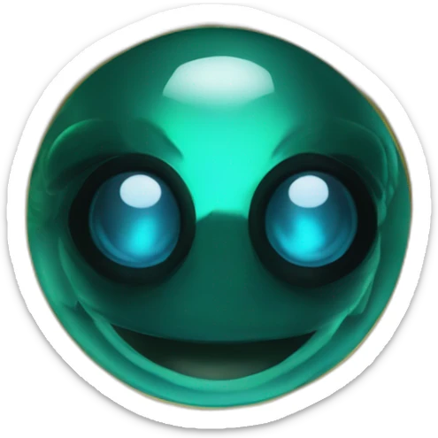 Aquamarine reptiloid in black suite with laser eyes on the golden coin in background sticker