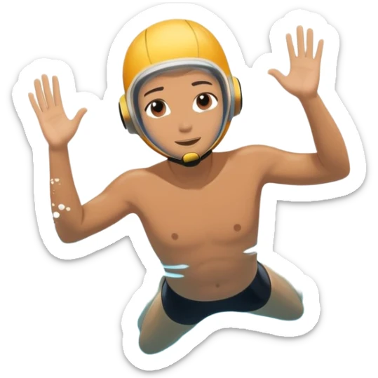 inexperienced but determined person diving into a pool of divers, with a pool named confidence... glowing body head first sticker