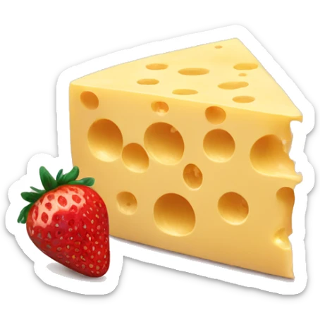 Cheese and strawberry sticker