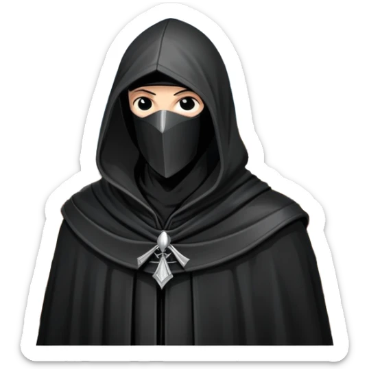 icon featuring Assasin's Creed in an iconic assassin's hood, standing tall against the backdrop of Florence. The design captures the essence of adventure, with intricate details of historical architecture and a sense of mystery. The character is poised, ready for action. transparent background. sticker