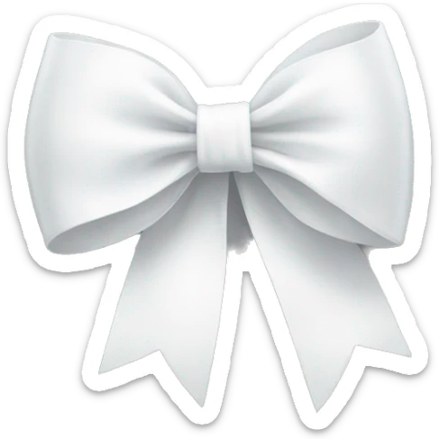 White bow on white bow sticker