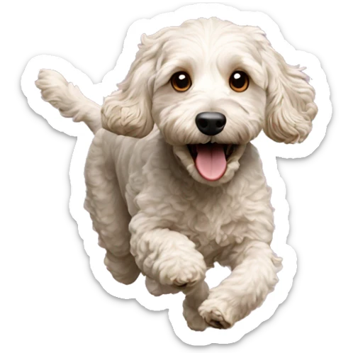 Cockapoo running  sticker