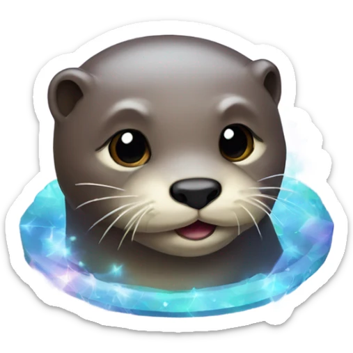 Holographic otter sticker