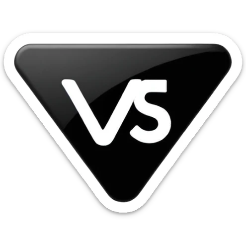 “Logo ‘VS’ bergaya modern dan tebal, komposisi seimbang, garis tegas, tanpa ornamen. Latar belakang putih polos bersih, tanpa bayangan atau tekstur.” sticker