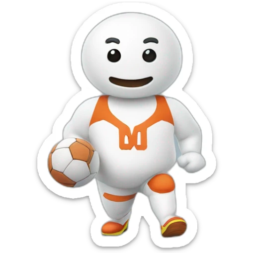 Un bonhomme an habit de sport qui fait un saltot sticker