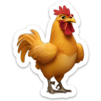 chicken boxing with pumba from the film the lion king sticker