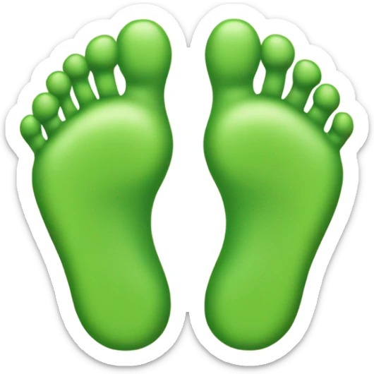 I want an emoji of three feet that represents 3 generations. I want this emoji to be green. sticker