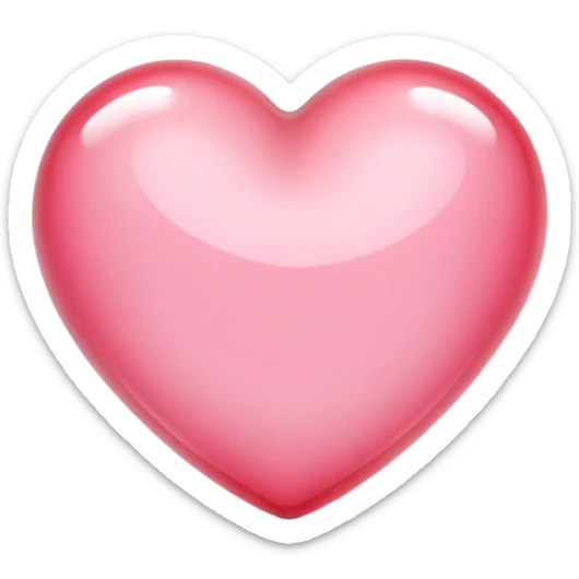glossy clear heart sticker