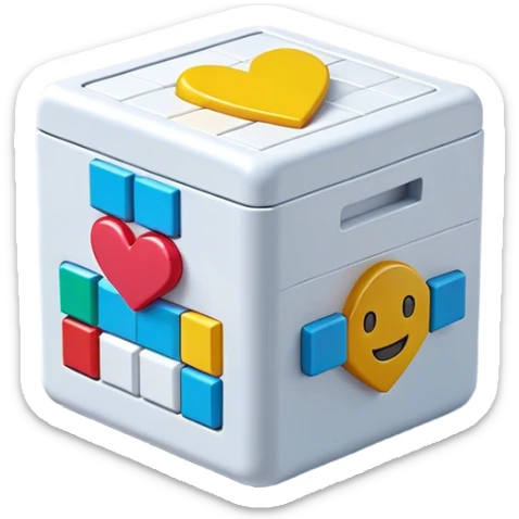 Clash of Clans aesthetic: Cinematic Playful Pixel 3D Health Box Portrait Emoji, rendered in a 3D vector-style similar to standard emojis with minimal shading and bold, simplified shapes. A compact, distinct form with signature details, softly glowing with a pixelated adventure charm. Simplified yet unmistakably iconic, highly detailed and consistent, glowing with a soft radiance and high shine. Stylized with a touch of classic pixel-art charm and a soft glowing outline, capturing the essence of a beloved gaming relic with a friendly, playful manner! sticker