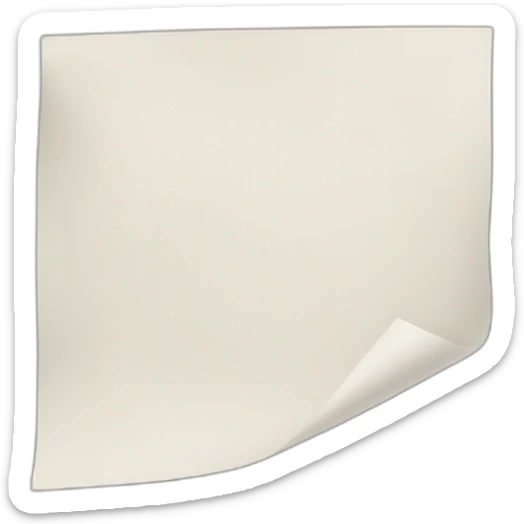 a realistic emoji of a sheet of paper with the bottom right corner folded sticker