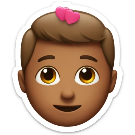 heart eyes emoji with hearts on top of the head sticker