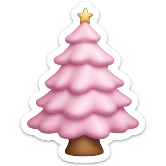 pastel pink christmas tree sticker