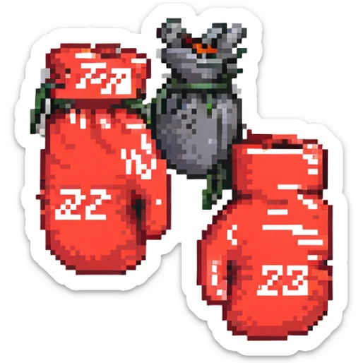 красные боксерские перчатки друг на друге с надписью "23", no background sticker