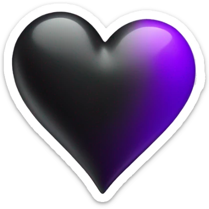 Black and purple abstract heart sticker