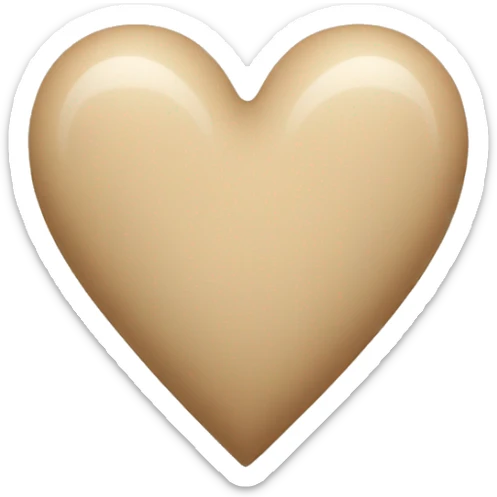 beige heart sticker