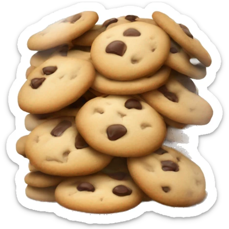 Realistic glass cookie jar with beige lid full of cookies isolated.  sticker