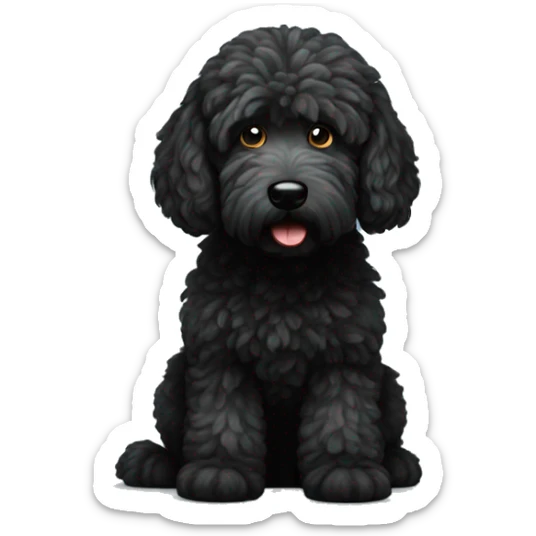 Black golden doodle  sticker