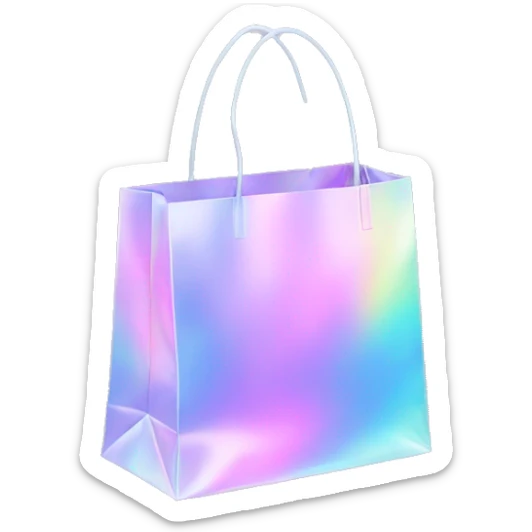 Pale holographic shopping bag sticker