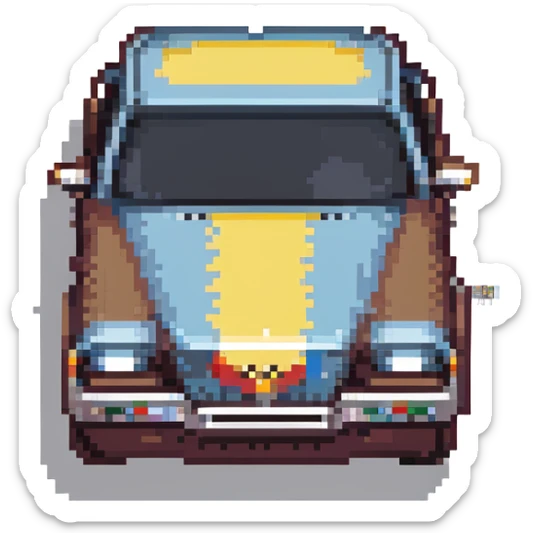 human body with the face of a Chevrolet car sticker