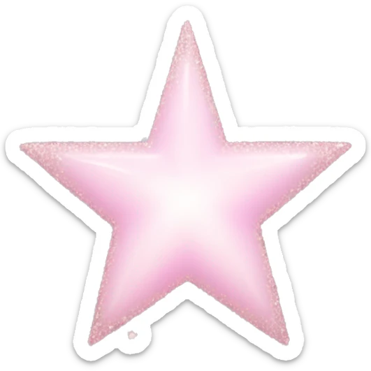 pale pink star sparkle sticker