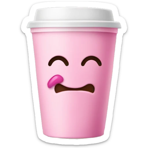 Pink coffee sticker