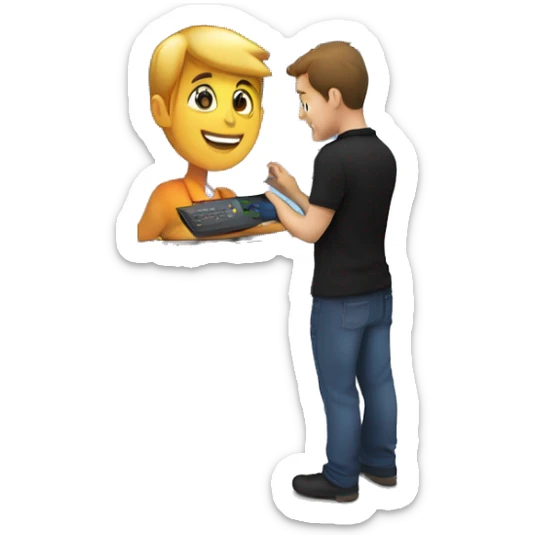 Technician in black polo shirt installing a 43 inch  monitor on exhibition stand sticker